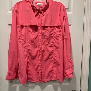 World Wide Sportsman Plus Size Pink Long Sleeve Fishing Shirt for Women 2X